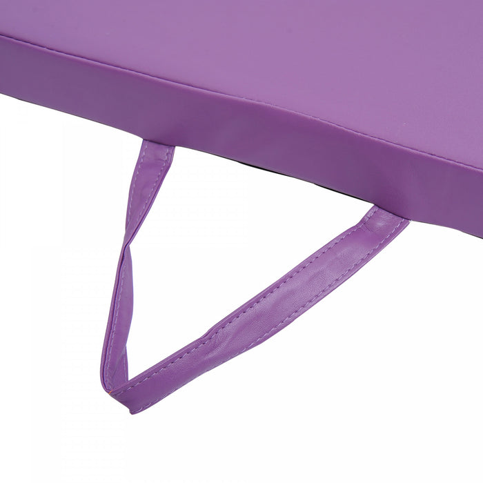 Soozier 4'x10'x2\" Folding Gymnastics Tumbling Mat, Exercise Mat With Carrying Handles For Yoga, Mma, Martial Arts, Stretching, Core Workouts, Purple