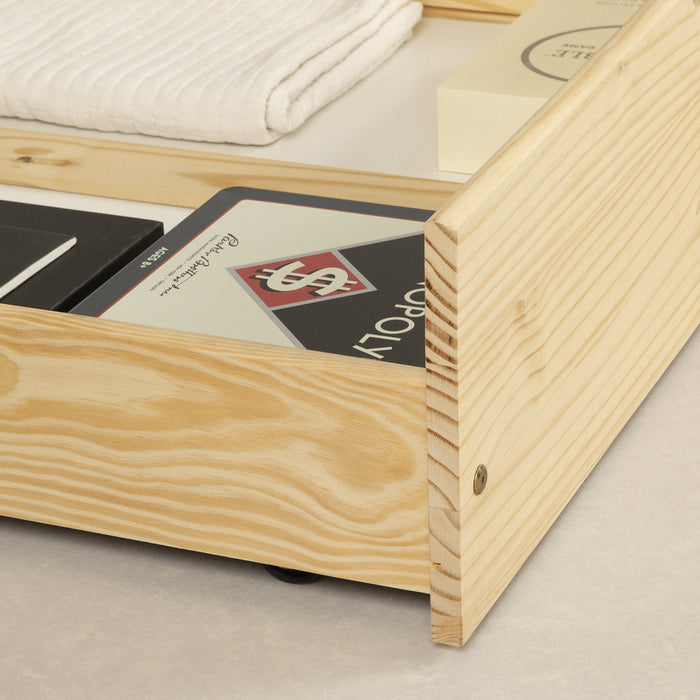Sweedi Twin Bed With Storage Drawers - Natural Wood 