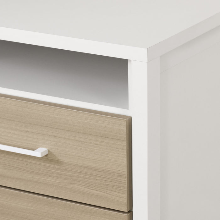 Munich 2-drawer Nightstand - White And Soft Elm 