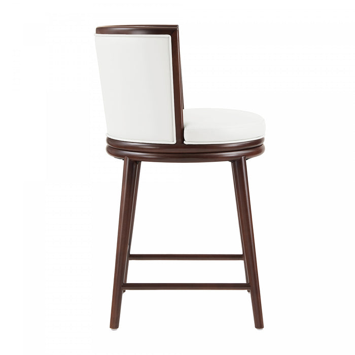 Evalyn Modern Wood Upholstered Counter Stool in White - Set of 3