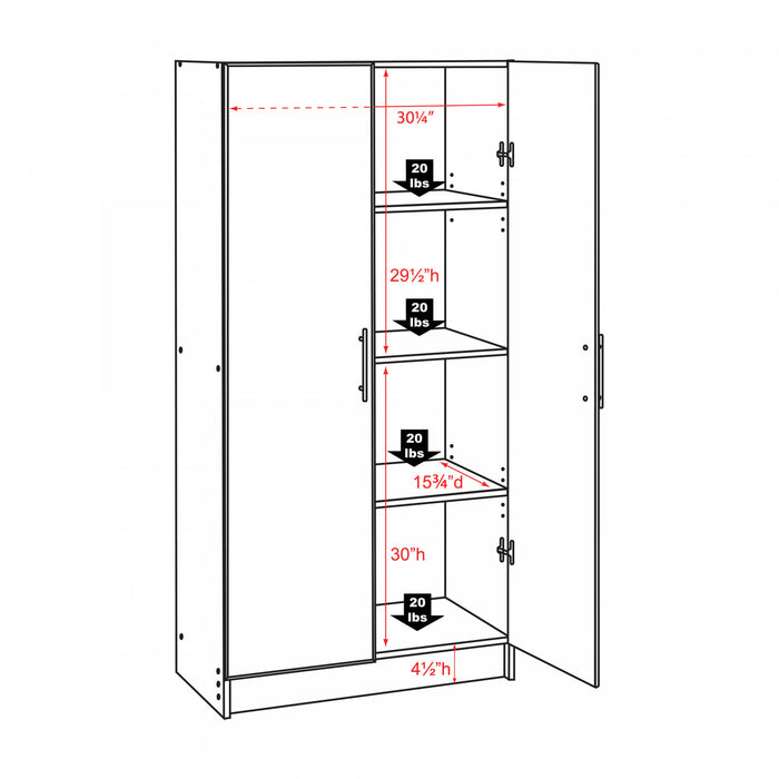 Elite 32\" Storage Cabinet - Light Grey