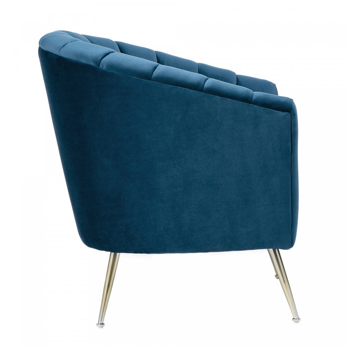 Rosemont Mid-Century Modern Velvet Accent Armchair in Blue - Set of 2