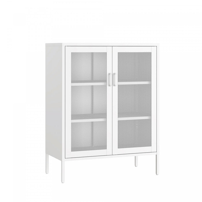 Amelia Modern 32\" Metal Accent Cabinet in White