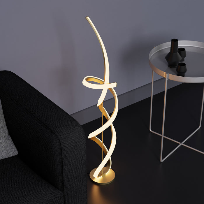 59\" Golden Swirl LED Floor Lamp