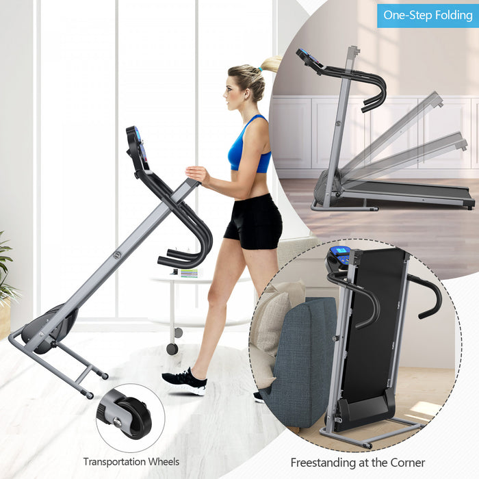 Costway 1100w Folding Electric Treadmill Support Motorized Power Running Machine