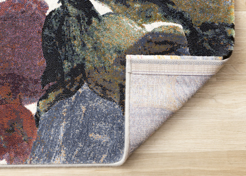 Amelia Dense Cream Pink Purple Floral Area Rug - 5'3\" x 7'7\"