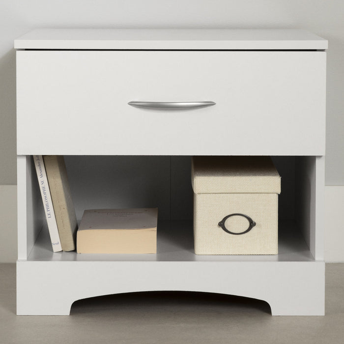 Step One 1-drawer Nightstand - End Table With Storage - Pure White 
