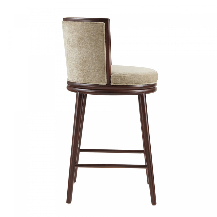 Evalyn Modern Wood Upholstered Barstool in Natural