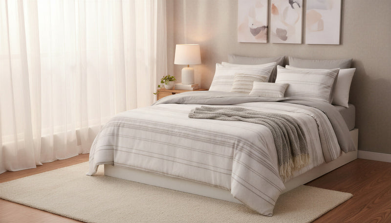 Linden 5-Piece Queen/Double Clipped Jacquard Comforter Set 