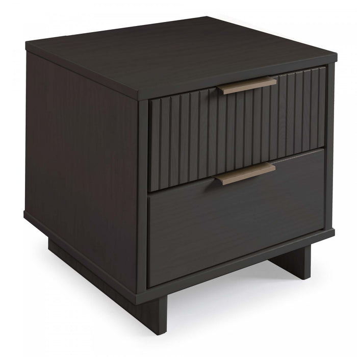 Granville Modern 18\" Nightstand in Charcoal Gray (2-Drawer) - Set of 2
