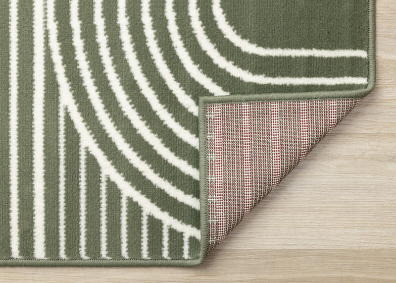 Forte Green White Modern Geometric Arches Area Rug - 7'9\" x 10'6\"