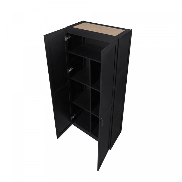 Hopkins Modern 30\" Storage Cabinet in Black (7-Shelf) - Set of 2 Armoire