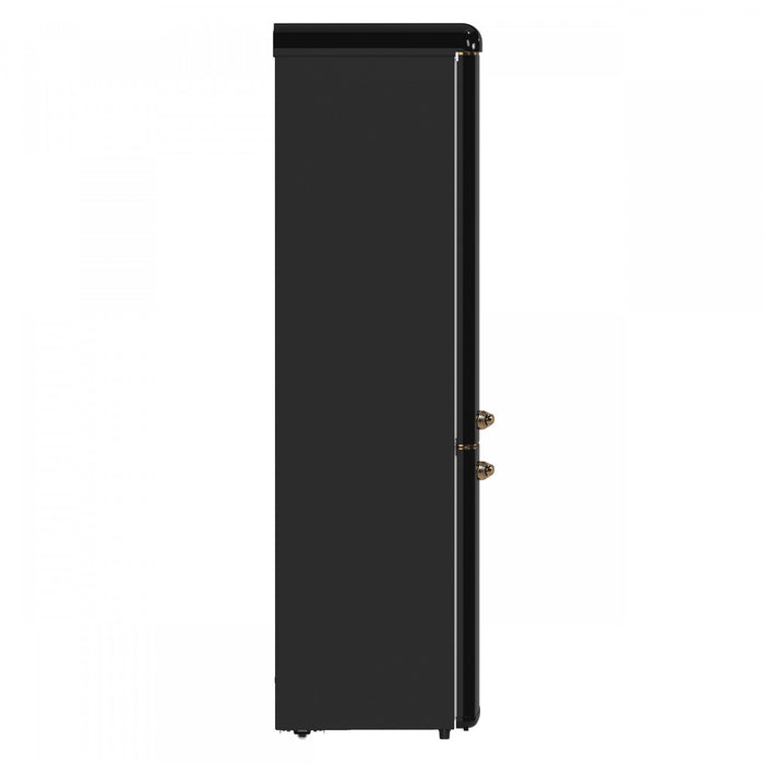 Forno Storico 22 Inch Retro Bottom Freezer Fridge in Black, 9 cu.ft. - FFFFD1745-22BLK