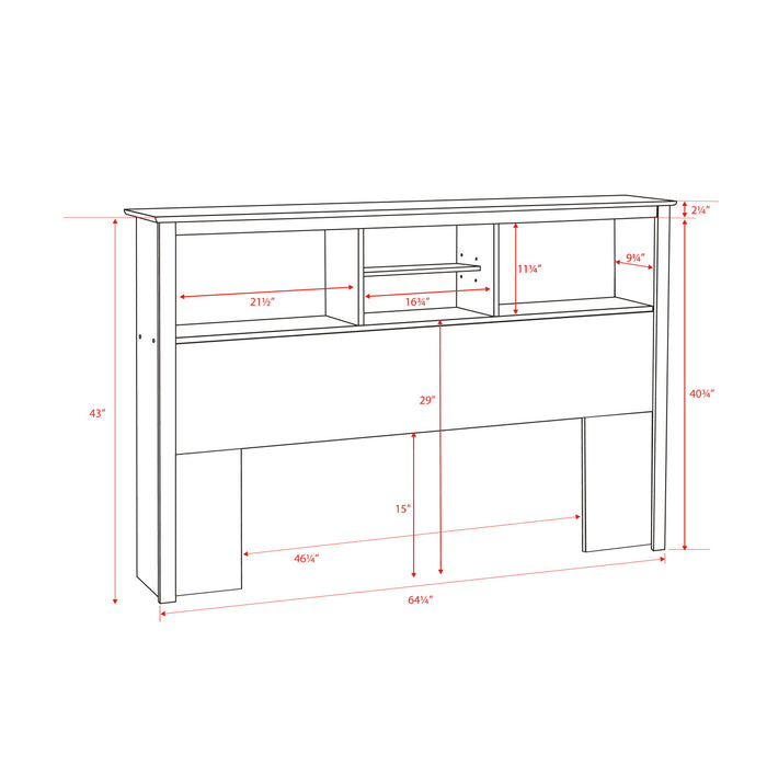 Full/Queen Bookcase Headboard - Espresso