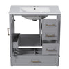 Emerson 30 Inch Bathroom Vanity with Ceramic Sink and Three Drawers, Grey | Emerson Meuble de salle de bain 30 pouces avec vasque en ceramique et trois tiroirs, Gris