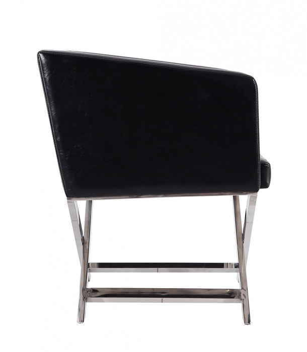 Hollywood Contemporary Vegan Leather Accent Armchair in Black - Set of 2