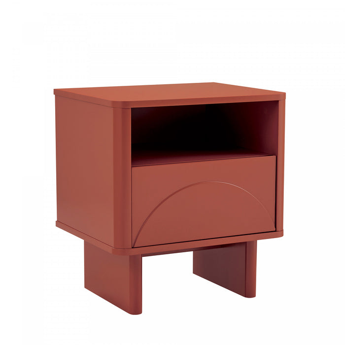 Ella Modern 20\" Nightstand in Terracotta (1-Drawer) - Set of 2