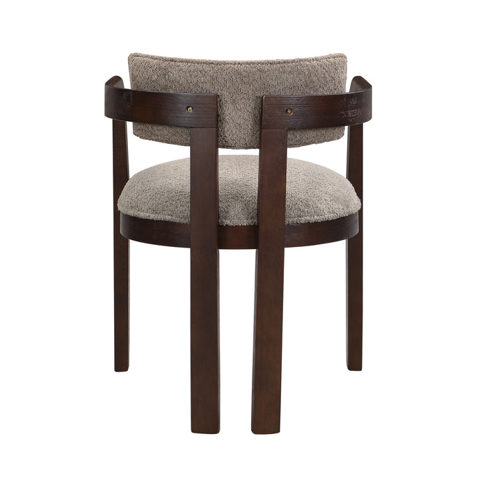 Evelyn Rubberwood Dining Chair with Armrests and Upholstery Seating Set of 2,Espresso