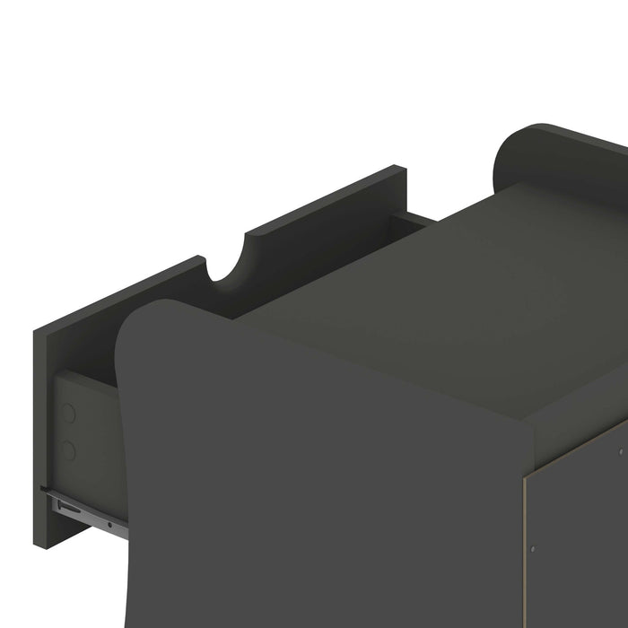 Coney Mid-Century Modern 20\" Nightstand in Charcoal Gray (2-Drawer)