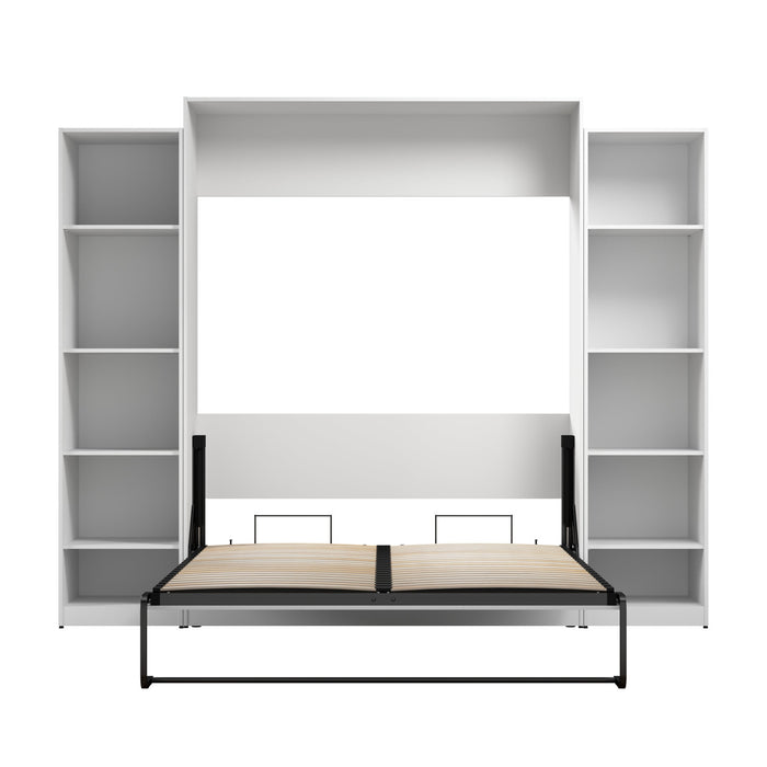 Bestar Claremont 10-Shelf Queen Murphy Bed - White