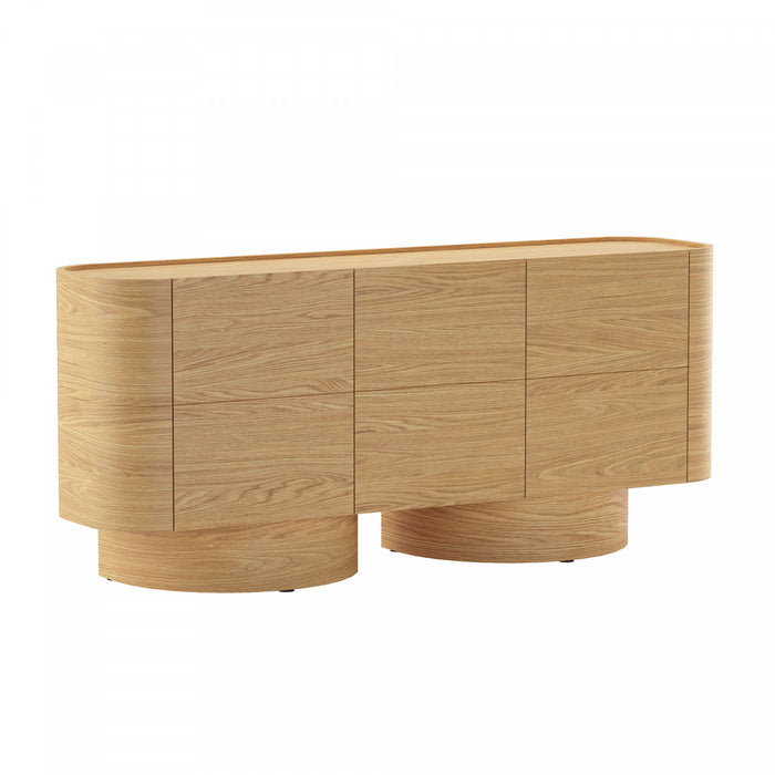 Solis Contemporary 72\" Solid Wood Sideboard in Natural (3-Door)
