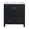 Madeline 60 Inch Double Sink Bathroom Vanity with Ceramic Basins and Smart Storage，Black | Madeline Meuble de salle de bain 60 pouces a double vasque en ceramique avec rangement intelligent, Noir