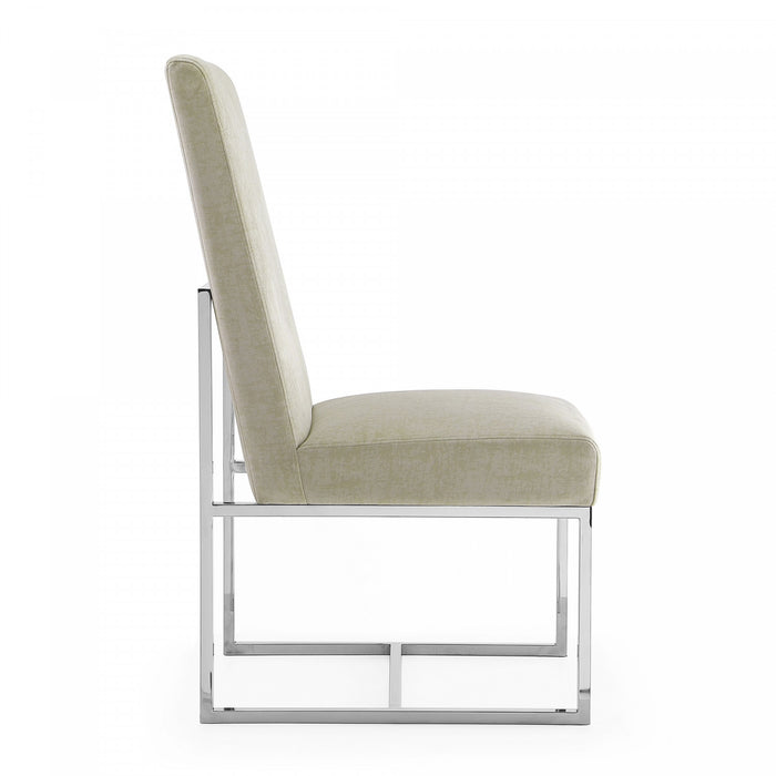 Element Modern Velvet Metal Dining Chair in Champagne - Set of 2