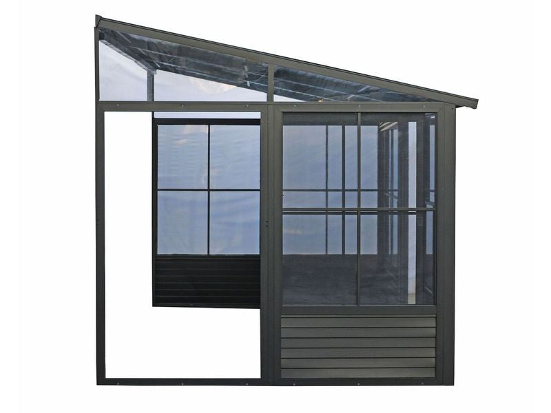 Florence - Wall Mounted Solarium 10x12 Metal Roof In Black