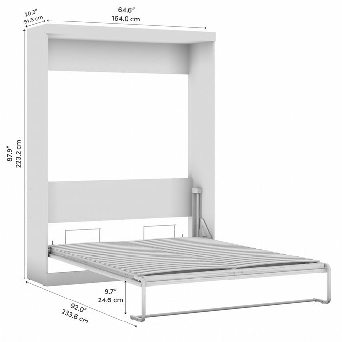 Bestar Pur Queen Murphy 65-Inch Wall Bed - Rustic Brown
