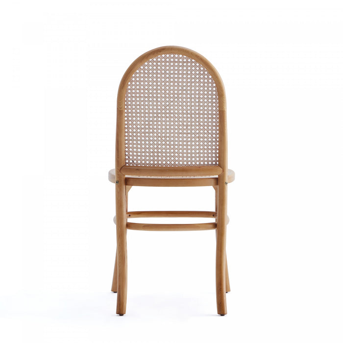 Paragon Industry Chic Cane Back Wood Upholstered Dining Chair in Oatmeal - Set of 4