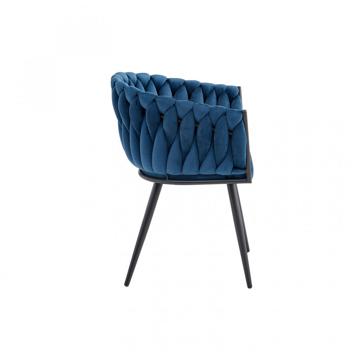 Hildy Accent Dining Arm Chair, Blue Velvet (set of 2) 