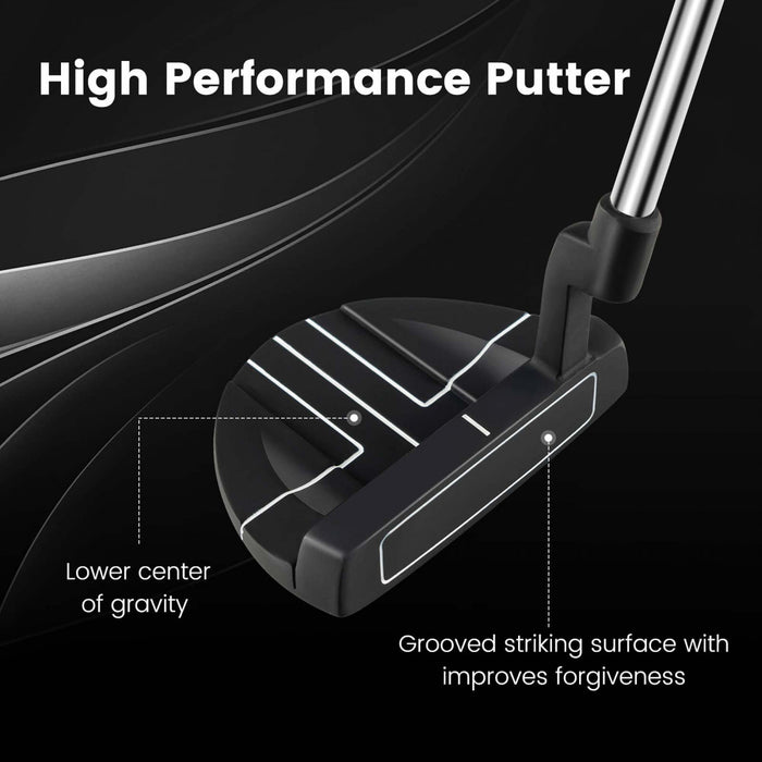 Ultimate 35\" Golf Putter Mallet Style Putter With Alignment Aid Rubber Grip & Head Cover