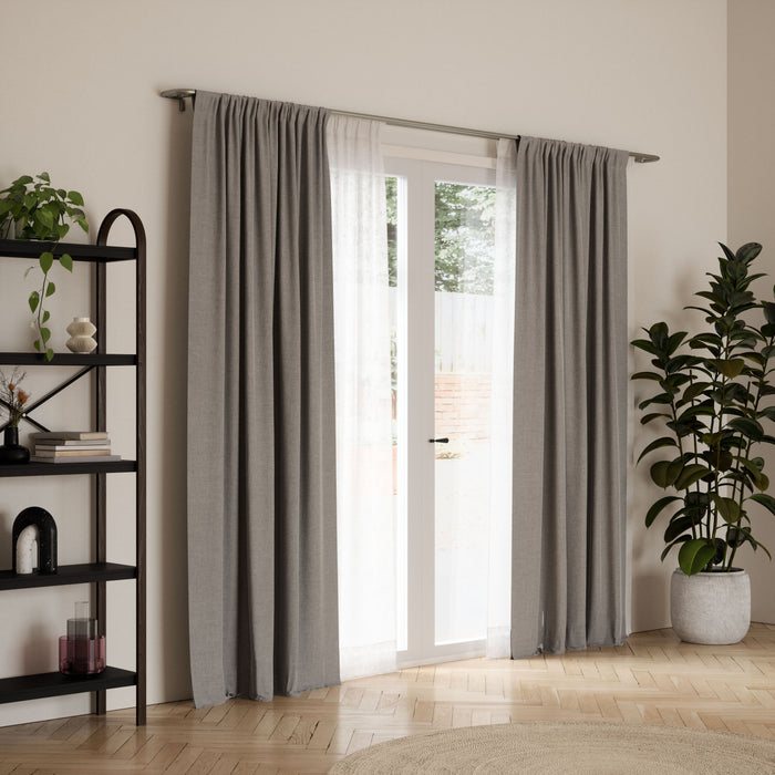 Umbra Twilight Matte Nickel Expandable Double Blackout 3/4\" Curtain Rod - 66\"-144\" 