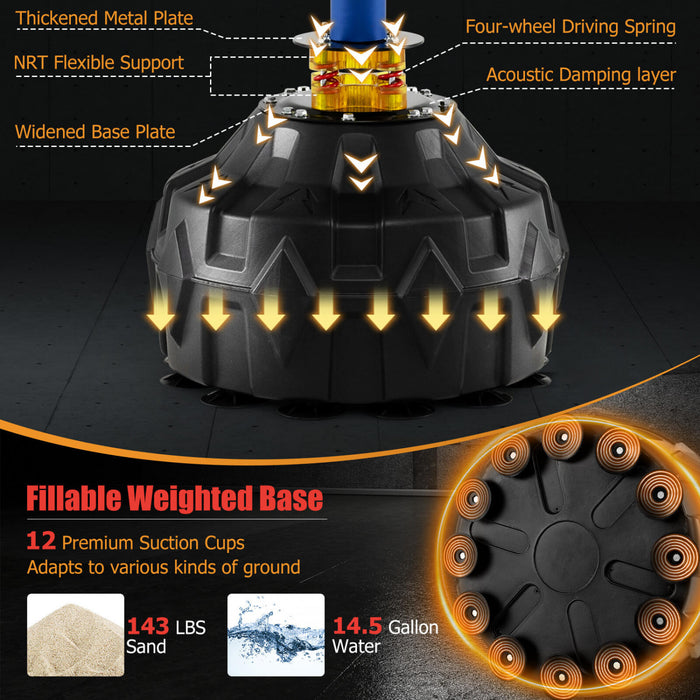 Goplus Boxing Speed Trainer Freestanding Fillable 360° Spinning Bar Adjustable Height