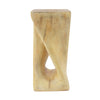 Cade 26.80" Twisted Square MGO Accent Table, Unique Natural Wood Grain Indoor Side Table, Natural | Table d'appoint carree torsadee Cade 26,80 pouces MGO, table laterale interieure a grain de bois naturel unique, naturel