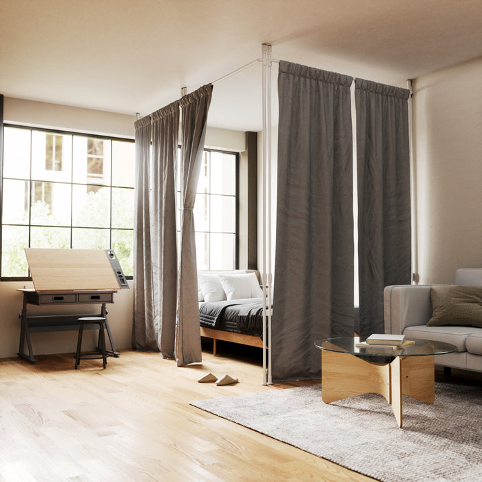 Umbra Anywhere White Expandable Curtain Rod and Room Divider - 36\"-66\" 