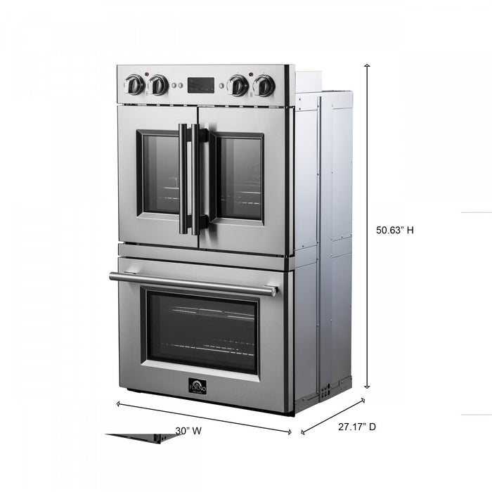 Forno Gallico 30 in. French Door Electric 7.36 cu.ft. Double Wall Oven - FBOEL1388-30