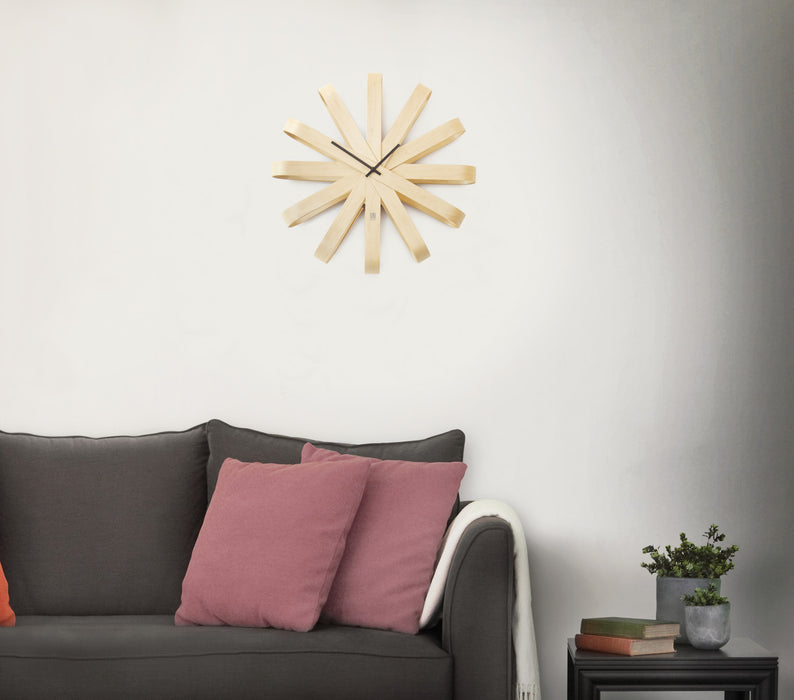 Umbra Modern Ribbonwood Wall Clock - Natural