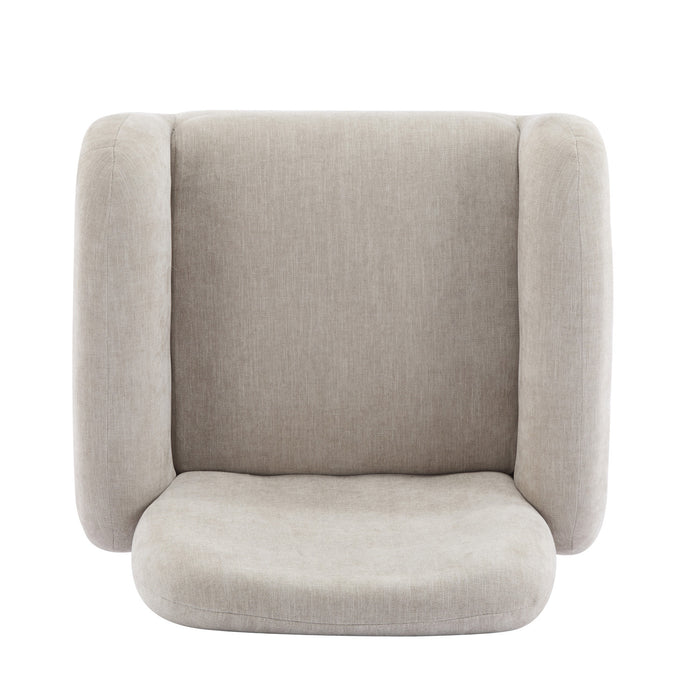 Audrey Solid Wood Ergonomic Accent Armchair with Fabric Upholstery,Tan Accent Chair