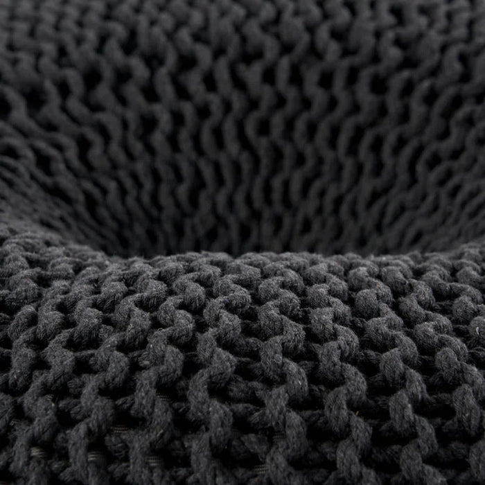 Murphy Upholstered Pouf,100% Cotton - Black