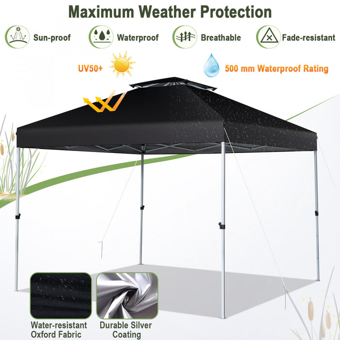 2-tier 10' X 10' Pop-up Canopy Tent Instant Gazebo Adjustable Carry Bag W/ Wheel