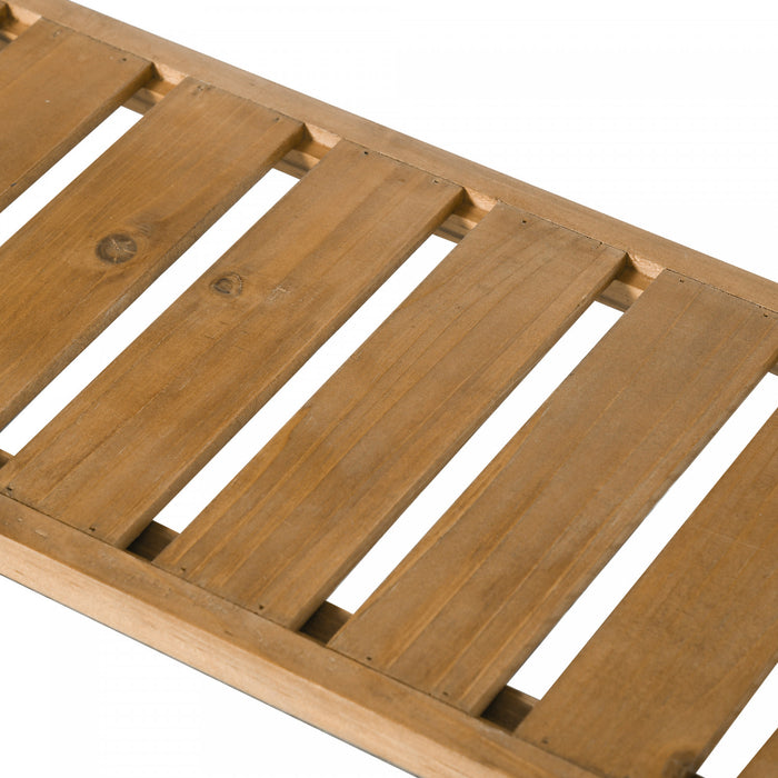 Outsunny 3-tier Ladder Plant Stand Foldable Wood Flower Display Shelf For Indoor Outdoor Home Garden, Brown