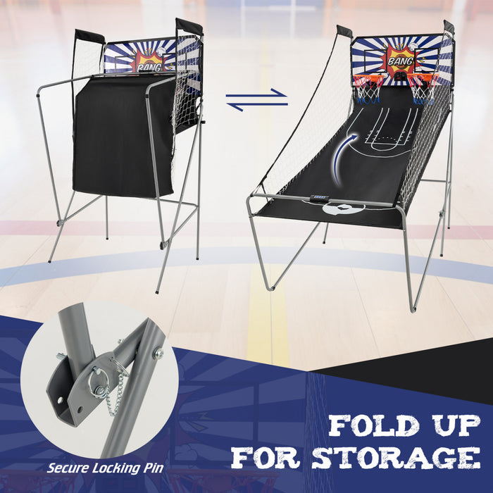 Costway Dual Shot Basketball Arcade Game With 8 Game Modes Arcade Sound Electronic Scoring White