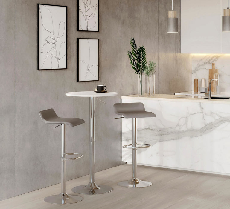 LumiSource Adjustable Contemporary Bar Dining Pub Table - White