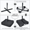 Costway 15FT Double-Sided Twin Patio Umbrella Outdoor Market W/ Crank & Base Coffee