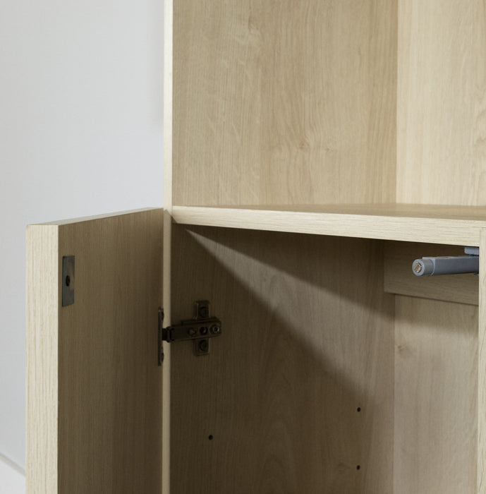 Liora 4-door Bookcase With Open Storage - Bleached Oak