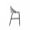 Gracie Modern Metal Upholstered Barstool in Stone Gray and Black Armoire | Tabouret de bar moderne en metal Gracie avec revetement en tissu, gris pierre et noir