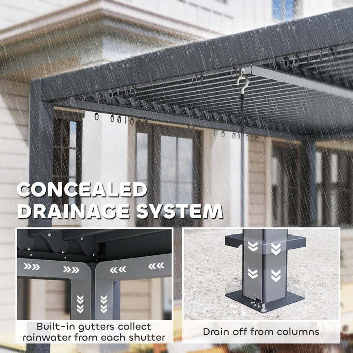 Outsunny 10' X 10' Louvered Pergola With Adjustable Roof & Aluminum Frame