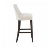 Beever Modern Chenille Wood Upholstered Barstool in Cream - Set of 3 Bar Stool | Tabouret de bar moderne Beever en bois et tissu chenille creme - Lot de 3