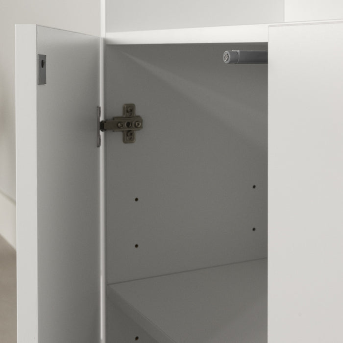 Liora Set Of Bookcase And 2 2-door Narrow Bookcases - Pure White 